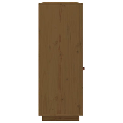 Hoge Kast 100X40X108,5 Cm Massief Grenenhout Honingbruin