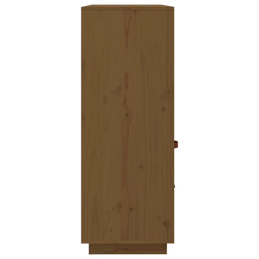 Hoge Kast 100X40X108,5 Cm Massief Grenenhout Honingbruin