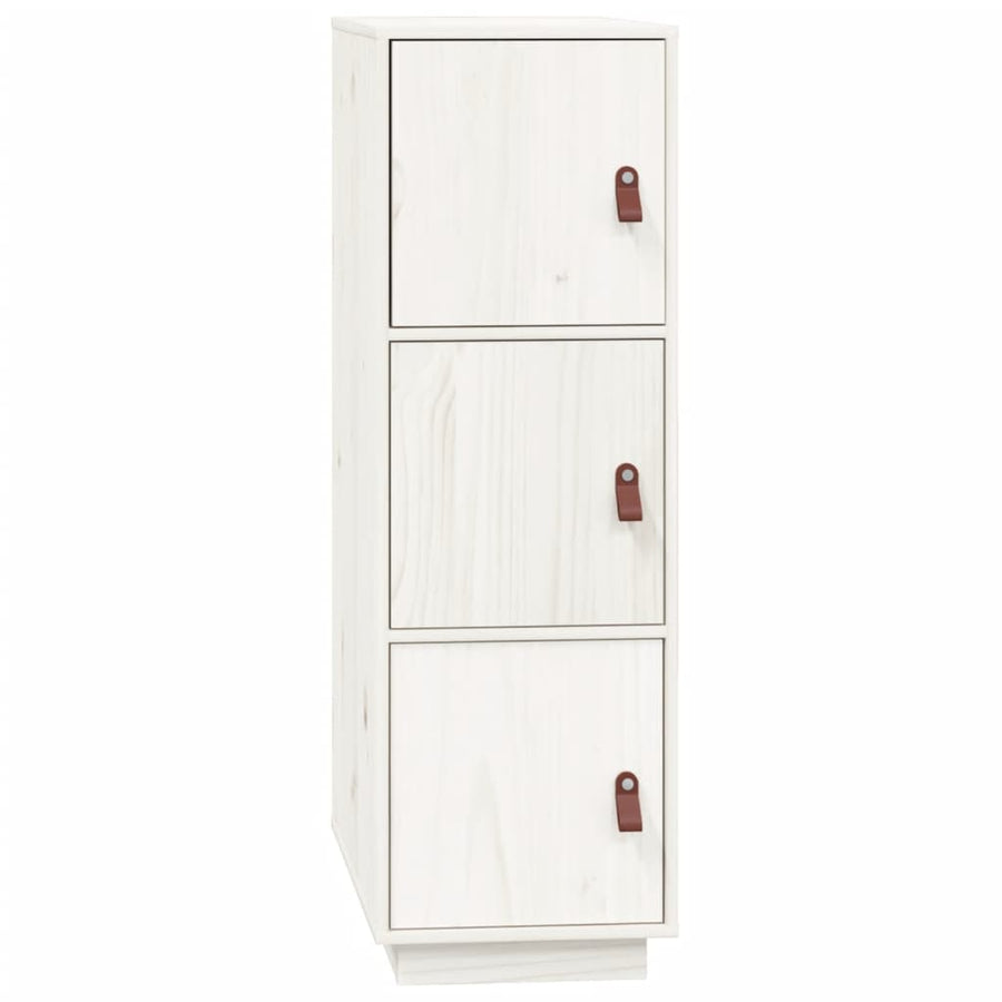 Hoge Kast 34X40X108,5 Cm Massief Grenenhout Wit