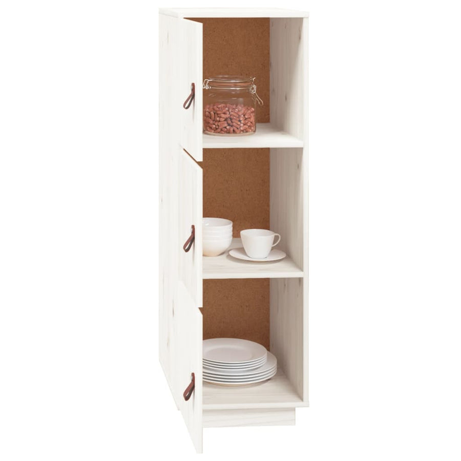 Hoge Kast 34X40X108,5 Cm Massief Grenenhout Wit