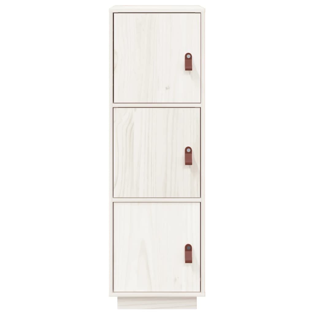 Hoge Kast 34X40X108,5 Cm Massief Grenenhout Wit
