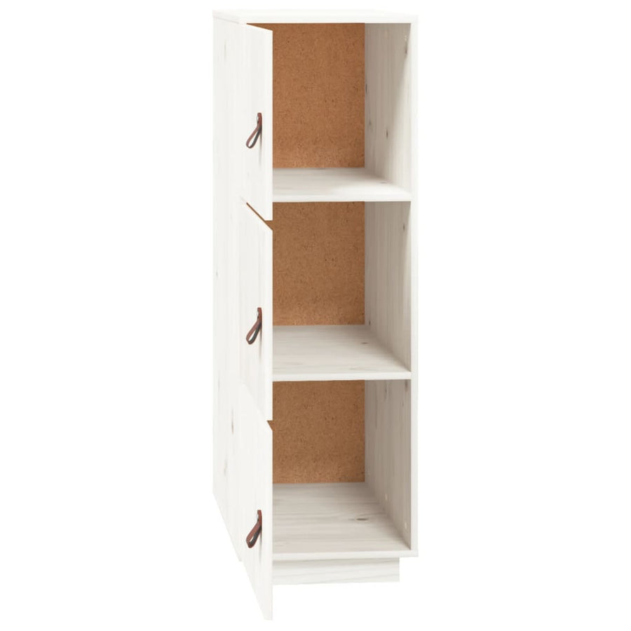 Hoge Kast 34X40X108,5 Cm Massief Grenenhout Wit
