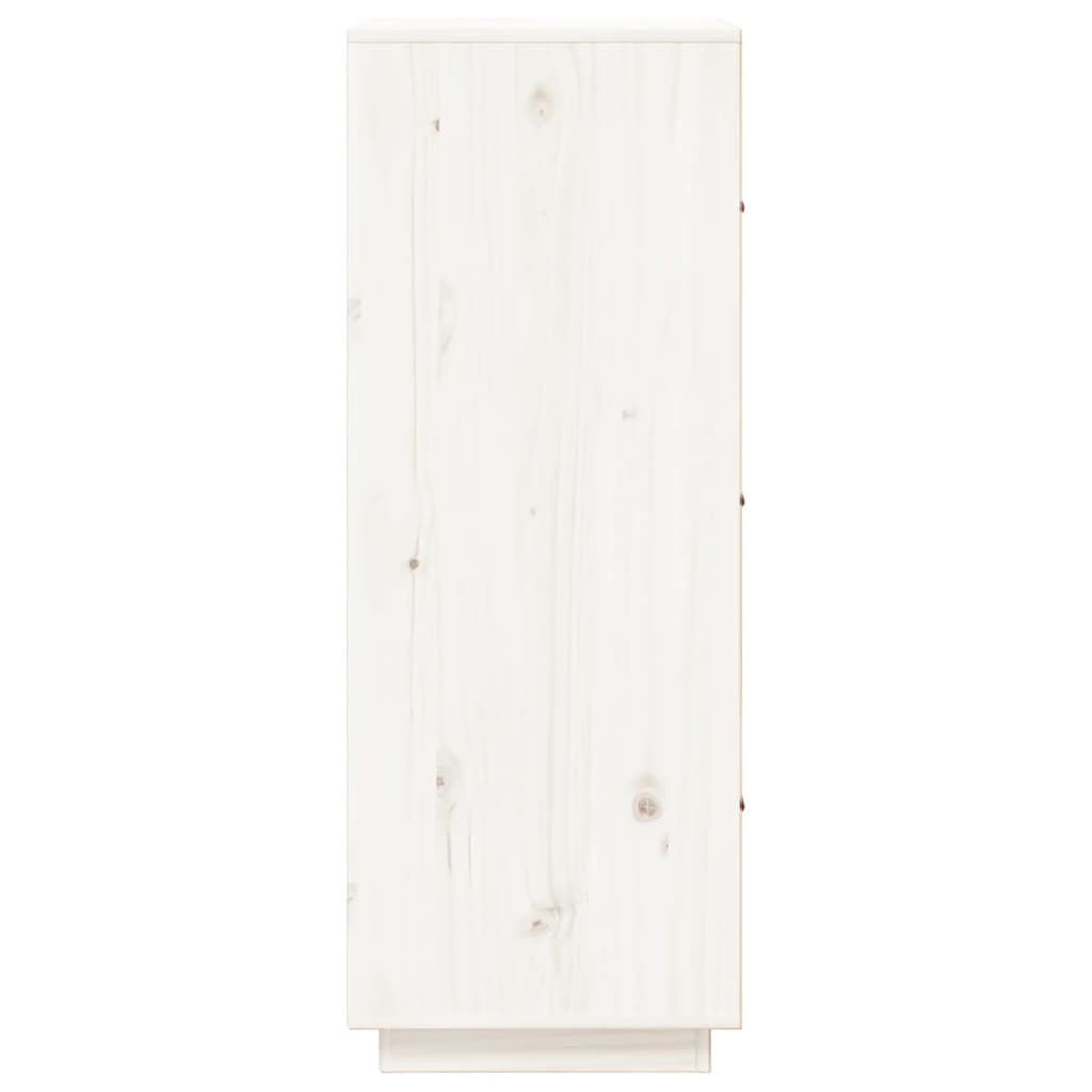 Hoge Kast 34X40X108,5 Cm Massief Grenenhout Wit