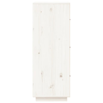 Hoge Kast 34X40X108,5 Cm Massief Grenenhout Wit
