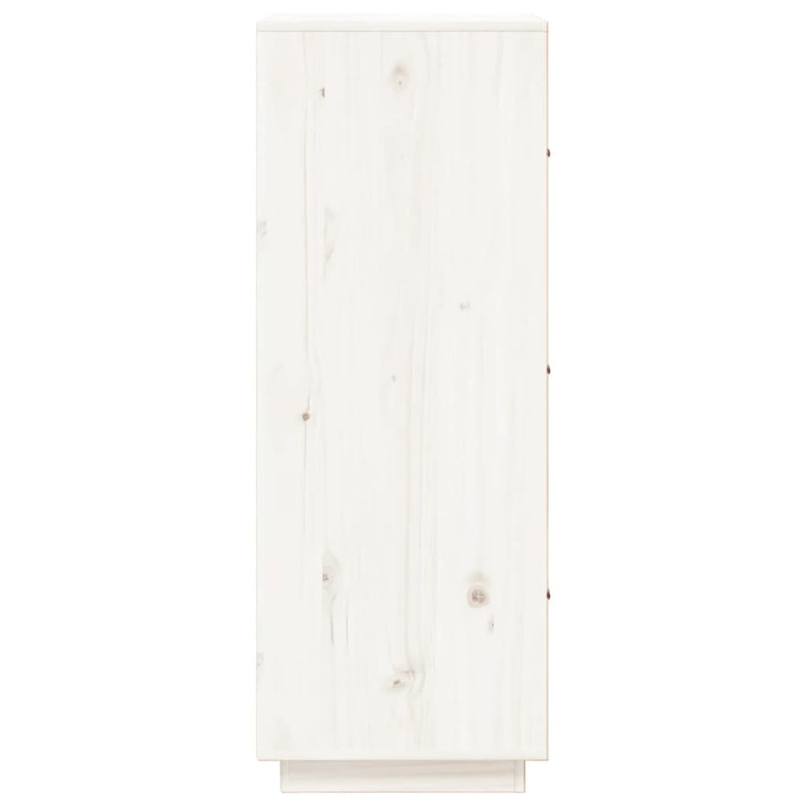 Hoge Kast 34X40X108,5 Cm Massief Grenenhout Wit