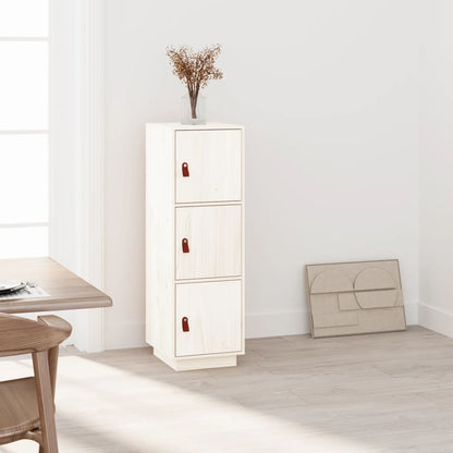 Hoge Kast 34X40X108,5 Cm Massief Grenenhout Wit