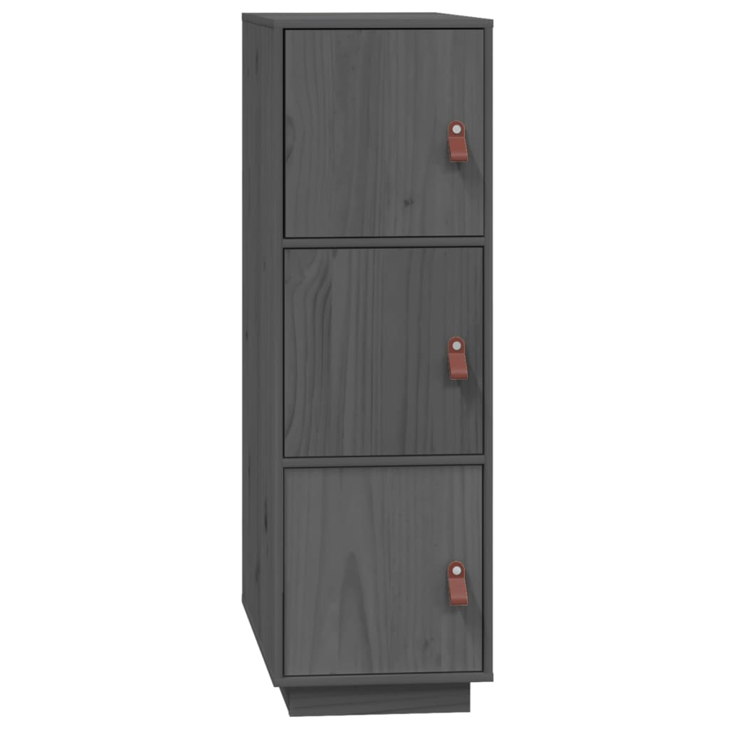 Hoge Kast 34X40X108,5 Cm Massief Grenenhout Grijs
