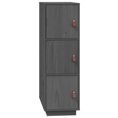 Hoge Kast 34X40X108,5 Cm Massief Grenenhout Grijs