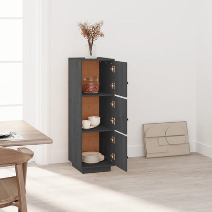 Hoge Kast 34X40X108,5 Cm Massief Grenenhout Grijs