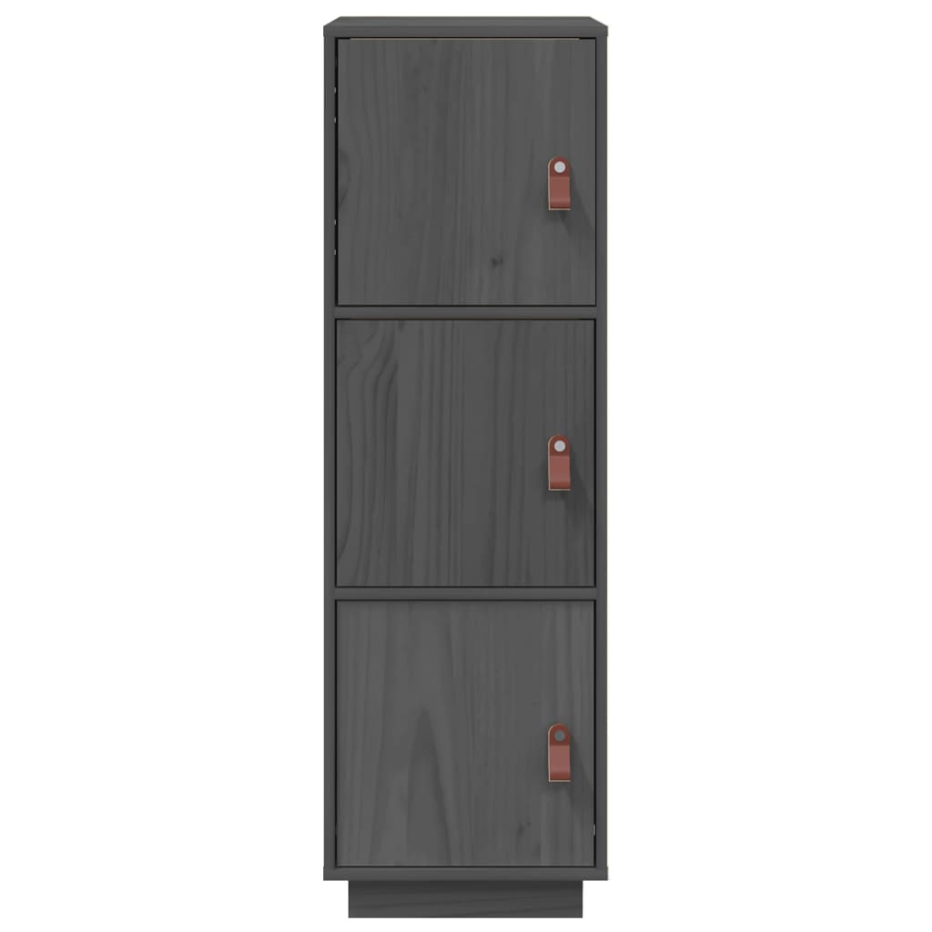 Hoge Kast 34X40X108,5 Cm Massief Grenenhout Grijs