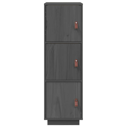 Hoge Kast 34X40X108,5 Cm Massief Grenenhout Grijs