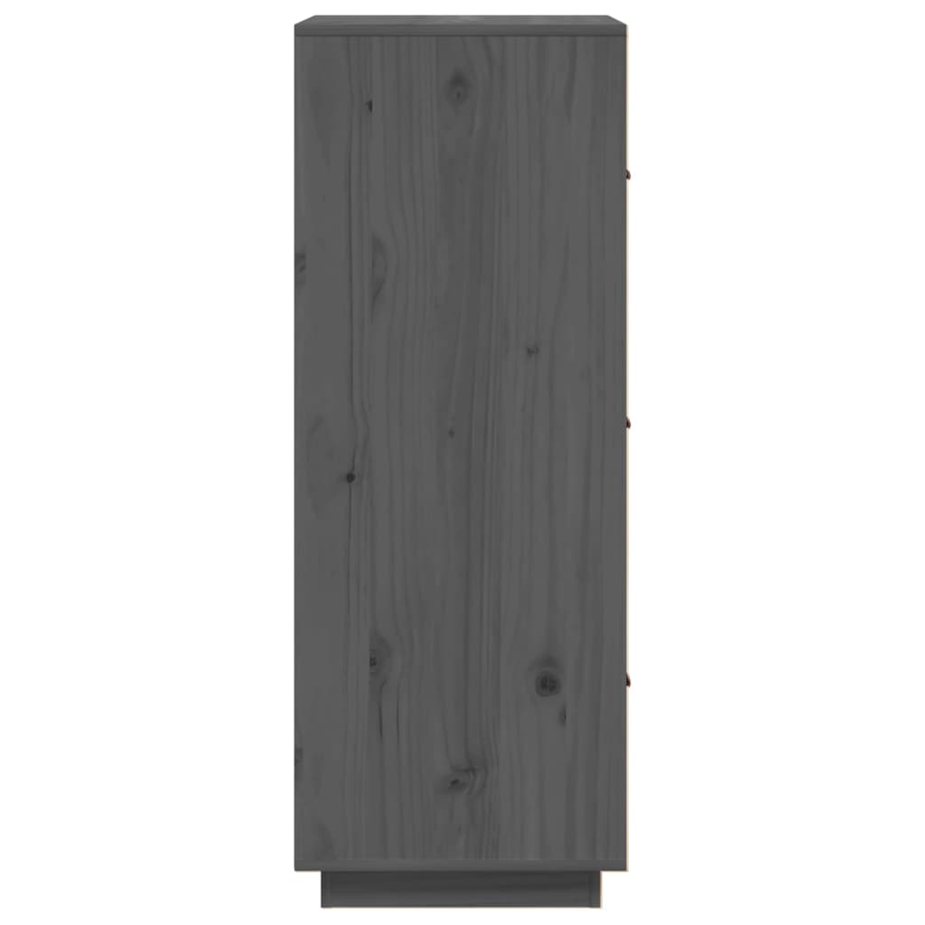 Hoge Kast 34X40X108,5 Cm Massief Grenenhout Grijs