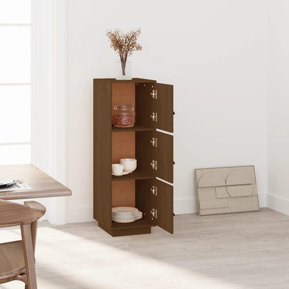 Hoge Kast 34X40X108,5 Cm Massief Grenenhout Honingbruin