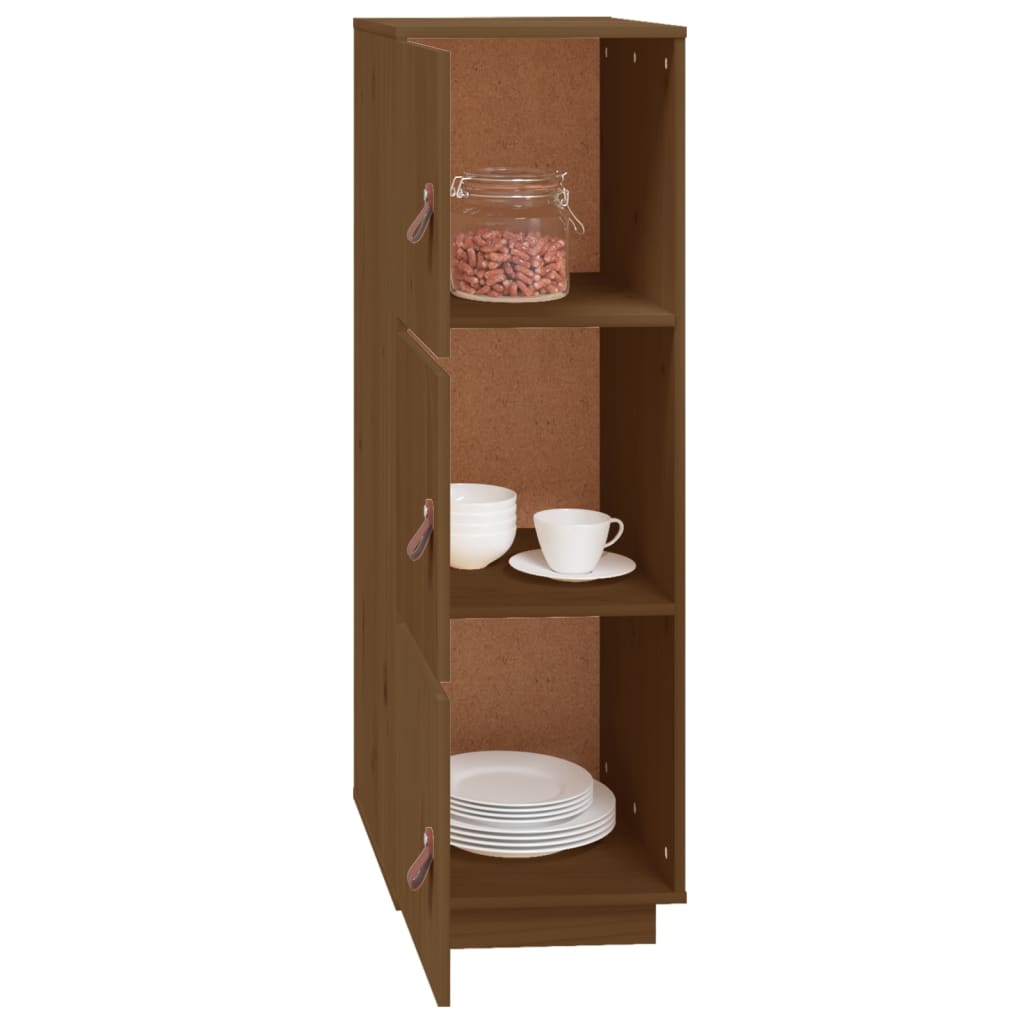Hoge Kast 34X40X108,5 Cm Massief Grenenhout Honingbruin