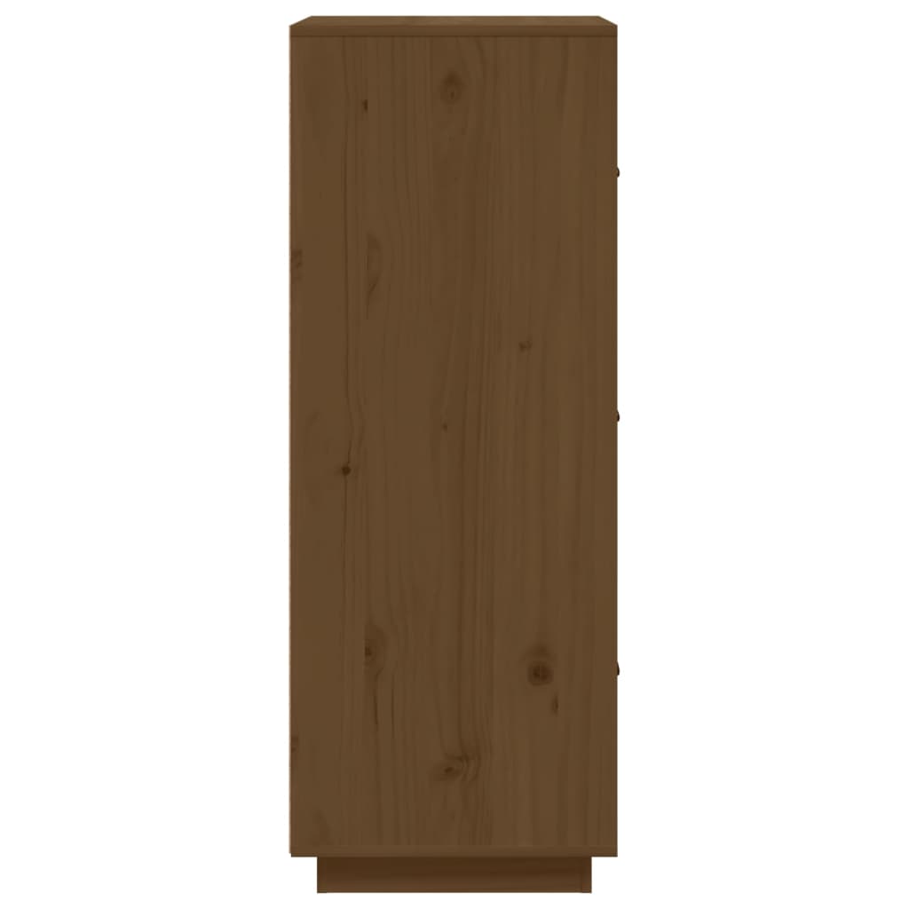 Hoge Kast 34X40X108,5 Cm Massief Grenenhout Honingbruin