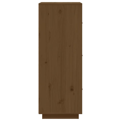 Hoge Kast 34X40X108,5 Cm Massief Grenenhout Honingbruin