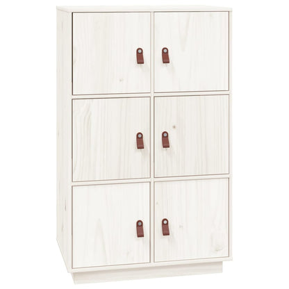 Hoge Kast 67X40X108,5 Cm Massief Grenenhout Wit