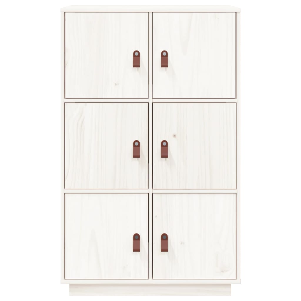 Hoge Kast 67X40X108,5 Cm Massief Grenenhout Wit