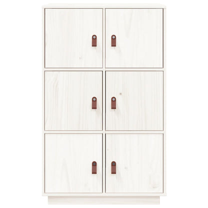 Hoge Kast 67X40X108,5 Cm Massief Grenenhout Wit