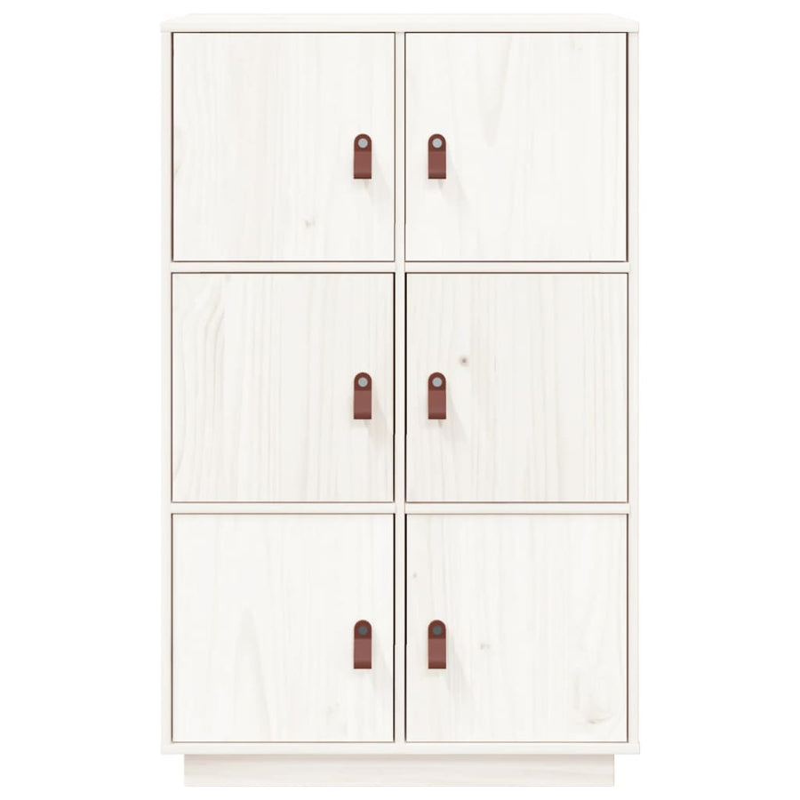Hoge Kast 67X40X108,5 Cm Massief Grenenhout Wit