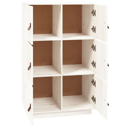 Hoge Kast 67X40X108,5 Cm Massief Grenenhout Wit