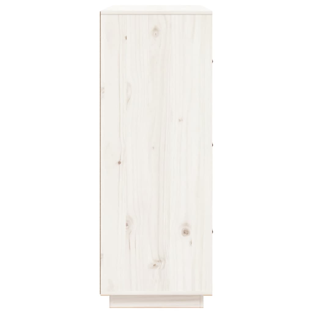 Hoge Kast 67X40X108,5 Cm Massief Grenenhout Wit