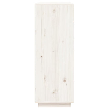 Hoge Kast 67X40X108,5 Cm Massief Grenenhout Wit