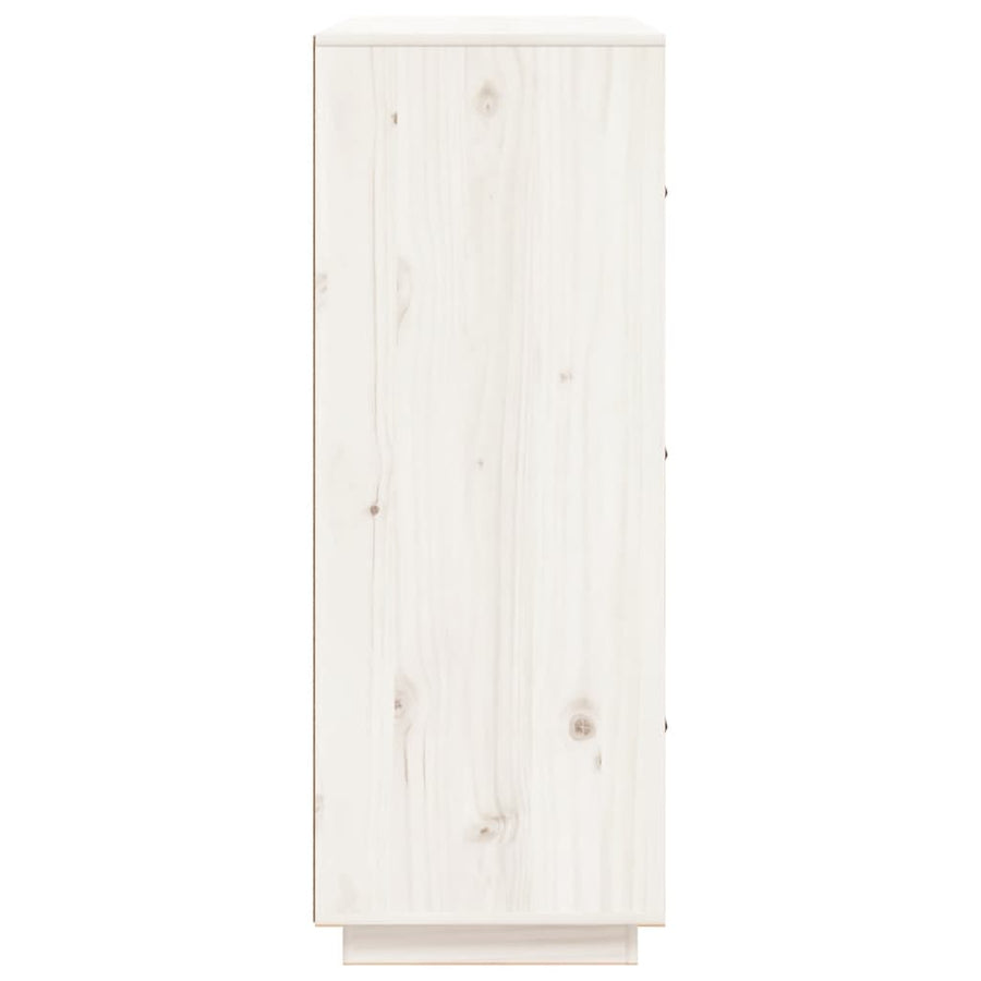 Hoge Kast 67X40X108,5 Cm Massief Grenenhout Wit