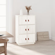 Hoge kast 67x40x108,5 cm massief grenenhout wit wandmontage