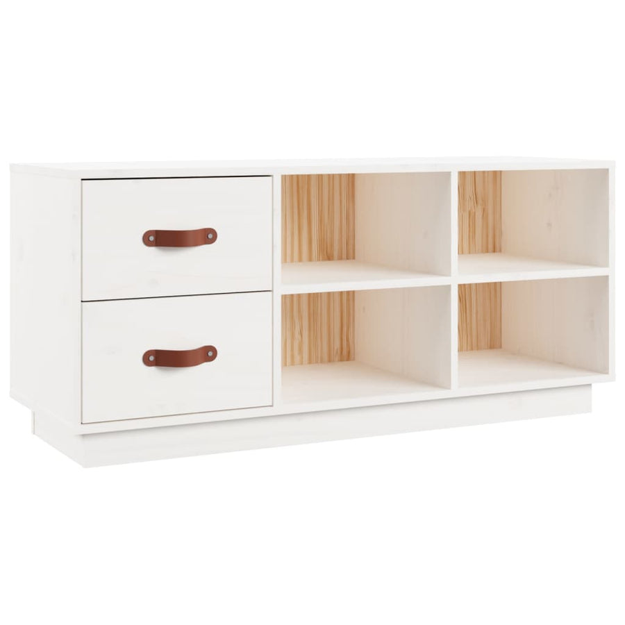 Schoenenbank 00X34X45 Cm Massief Grenenhout Wit