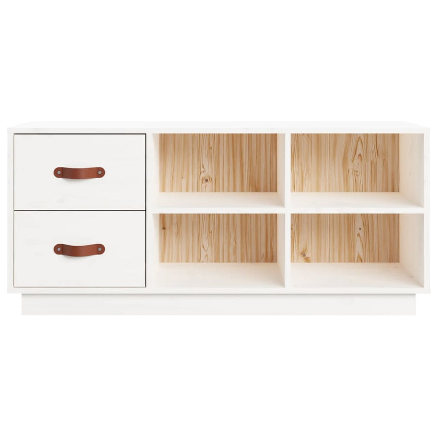Schoenenbank 00X34X45 Cm Massief Grenenhout Wit