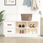 Shoe Bench 100x34x45 cm Solid Pinewood White