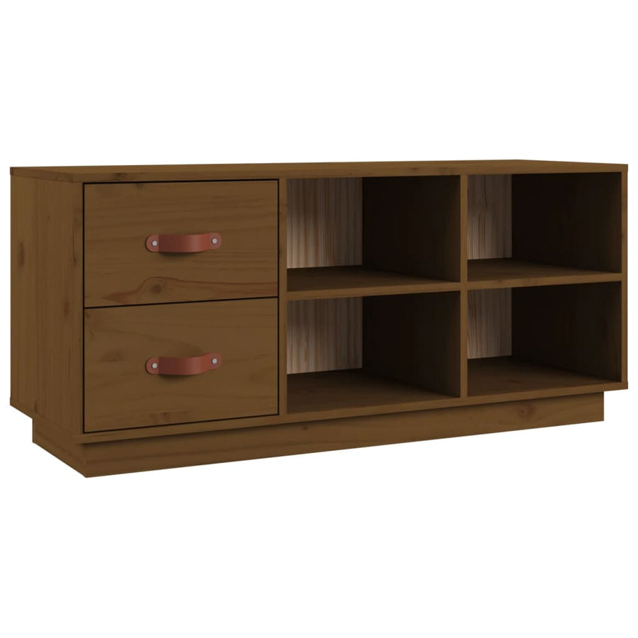Schoenenbank 00X34X45 Cm Massief Grenenhout Honingbruin