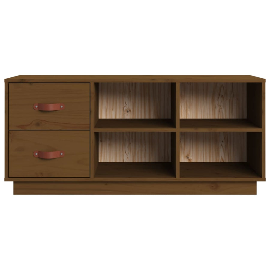 Schoenenbank 00X34X45 Cm Massief Grenenhout Honingbruin