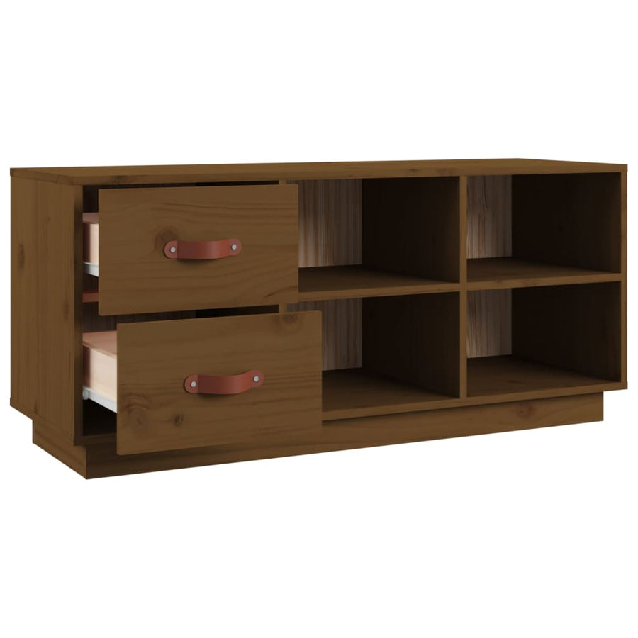 Schoenenbank 00X34X45 Cm Massief Grenenhout Honingbruin