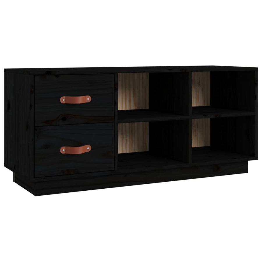 Schoenenbank 100X34X45 Cm Massief Grenenhout Zwart