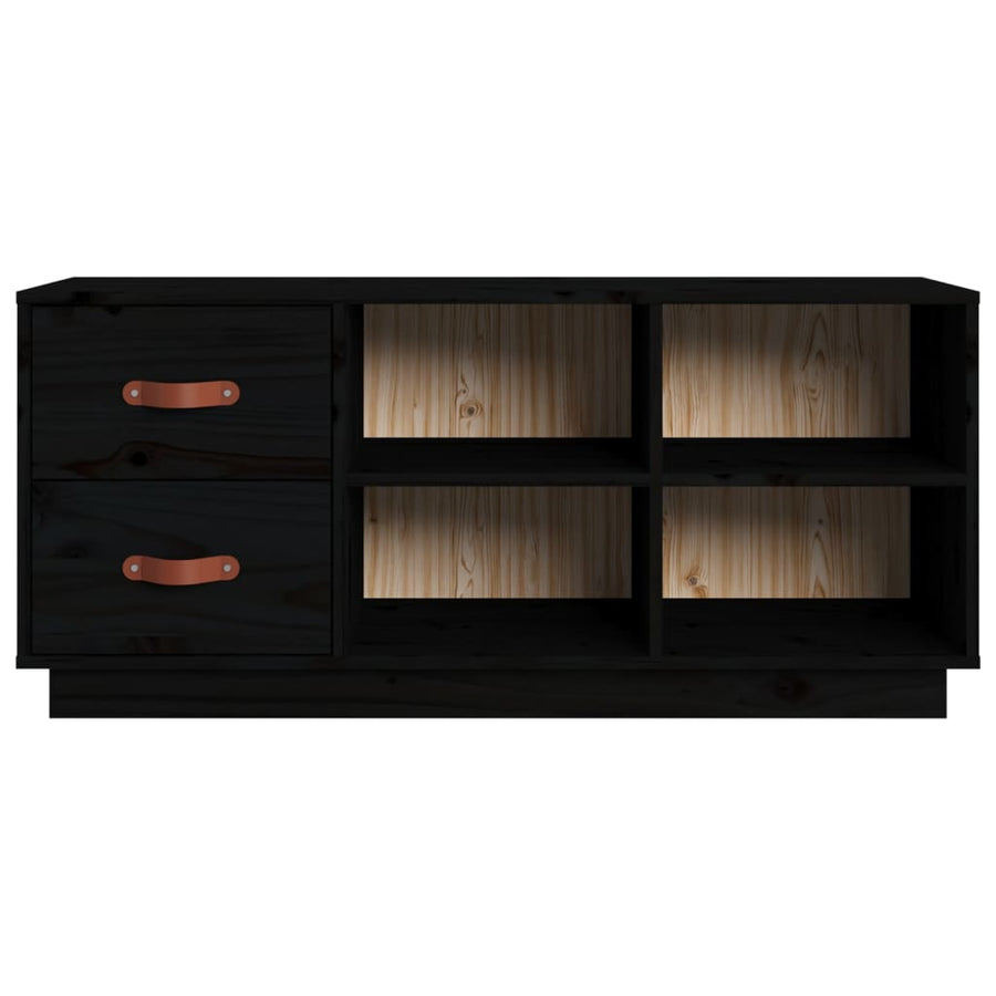 Schoenenbank 100X34X45 Cm Massief Grenenhout Zwart
