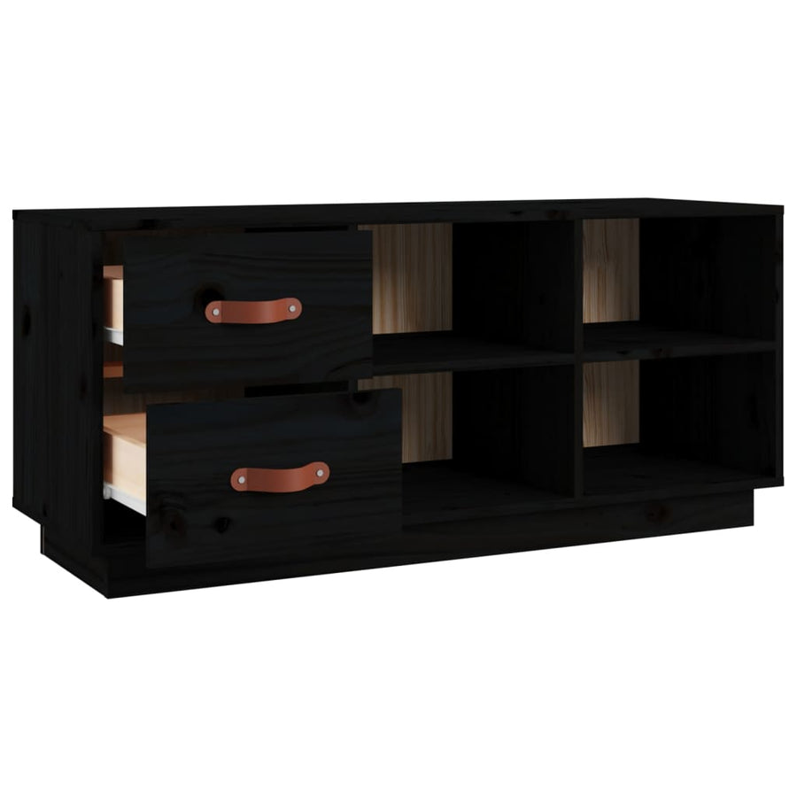Schoenenbank 100X34X45 Cm Massief Grenenhout Zwart