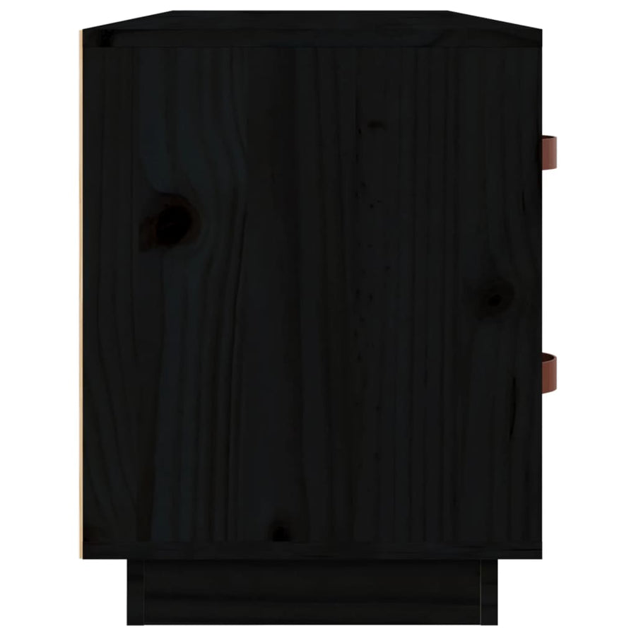 Schoenenbank 100X34X45 Cm Massief Grenenhout Zwart