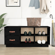Schoenenbank 100x34x45 cm massief grenenhout zwart