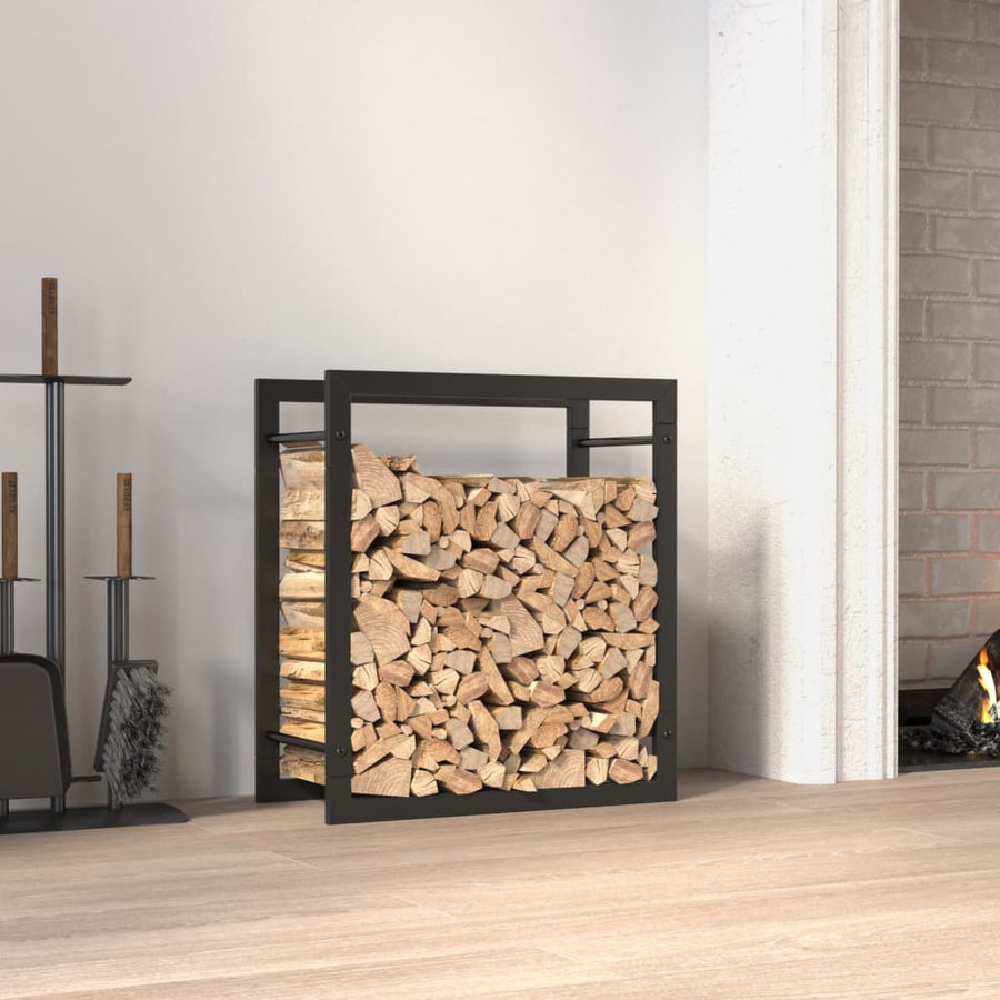 Haardhoutrek Staal Mat 50 x 28 x 56 cm Zwart