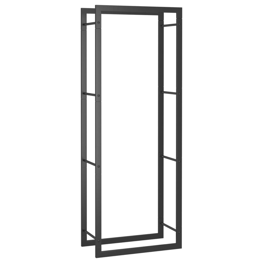Haardhoutrek Staal Mat 50 x 28 x 132 cm Zwart