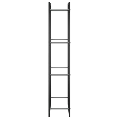 Haardhoutrek Staal Mat 50 x 28 x 132 cm Zwart