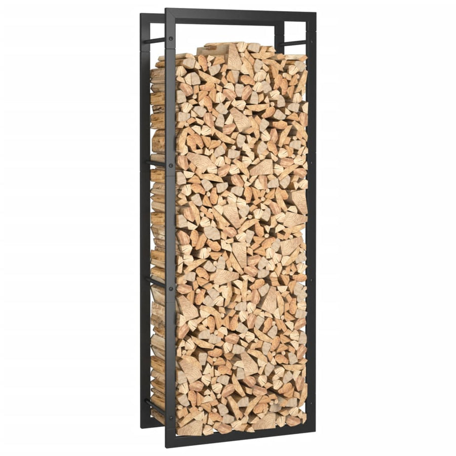 Haardhoutrek Staal Mat 50 x 28 x 132 cm Zwart
