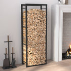 Firewood rack 50x28x132 cm steel matte black
