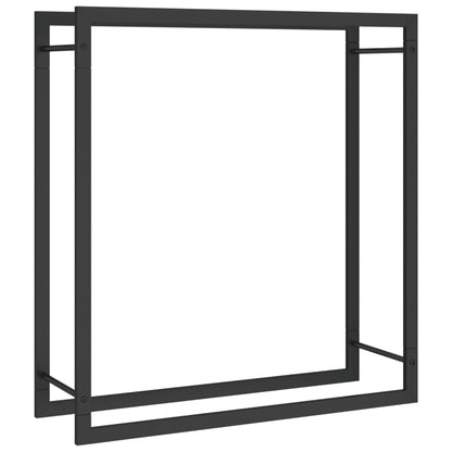 Haardhoutrek Staal Mat 80 x 28 x 86 cm Zwart