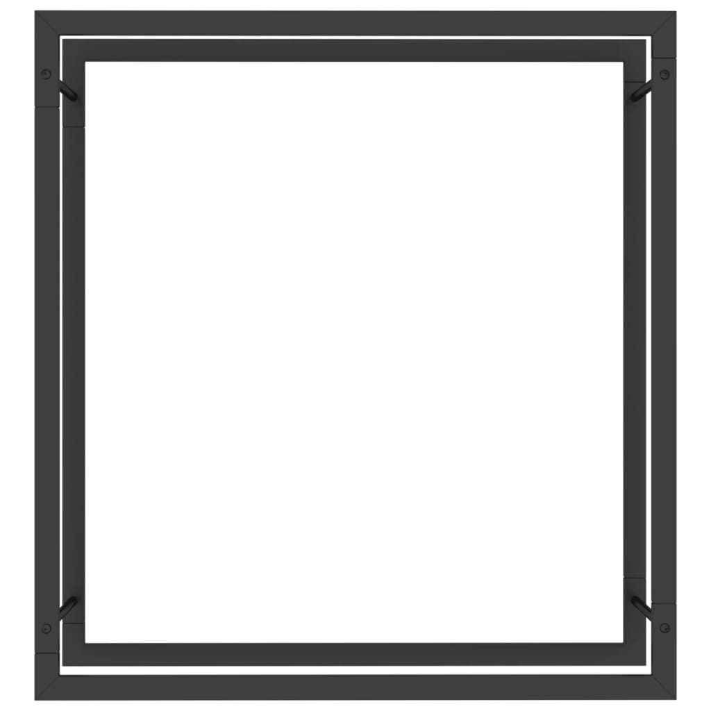 Haardhoutrek Staal Mat 80 x 28 x 86 cm Zwart