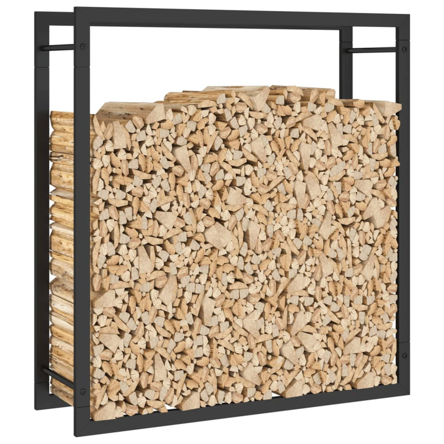 Haardhoutrek Staal Mat 80 x 28 x 86 cm Zwart