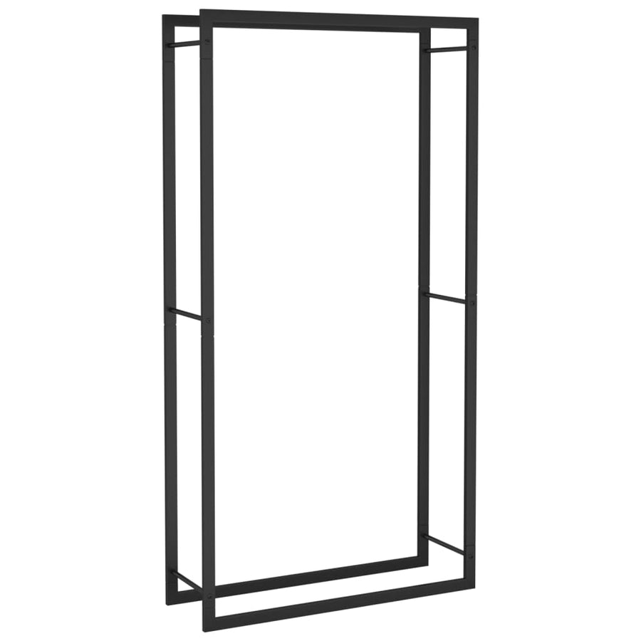 Haardhoutrek Staal Mat 80 x 28 x 154 cm Zwart