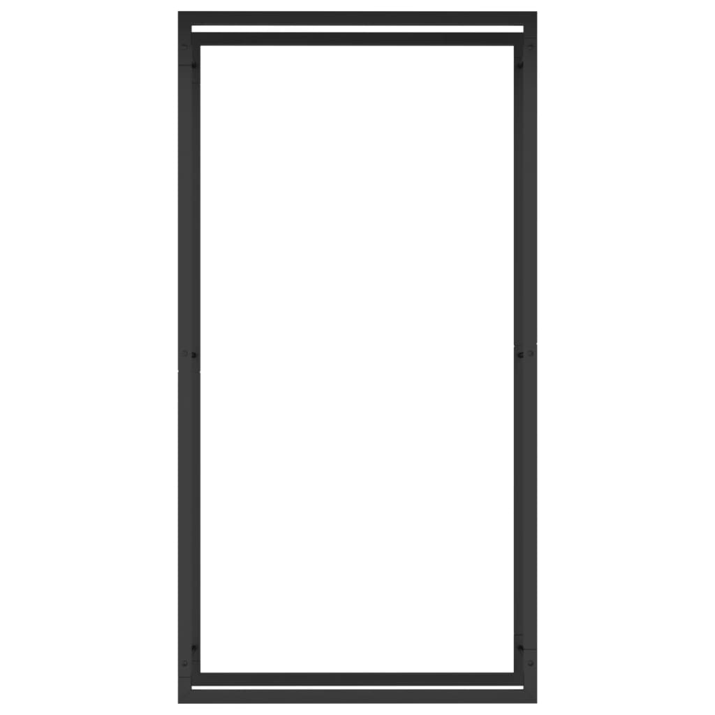Haardhoutrek Staal Mat 80 x 28 x 154 cm Zwart